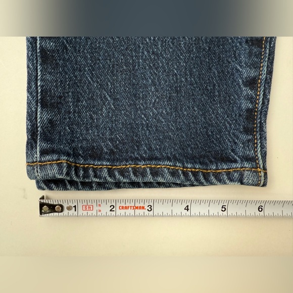 Levi’s Jeans Womens 28 Blue Premium Wedgie Button Fly Straight Leg Dark Wash - Picture 14 of 14